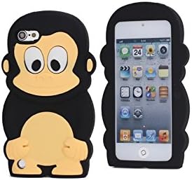 EatMyCase Supercute iPOD TOUCH 5 & 6 Cartoon Case Cover 3D Collection with EatMyCase Pen Stylus (5: Black Monkey)