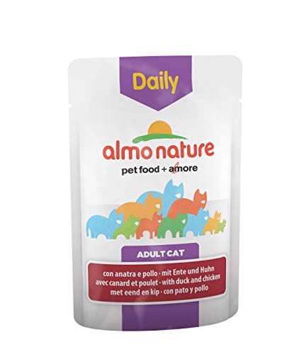 almo nature Daily Cat Food with Chicken and Duck, 70 g, Pack of 30