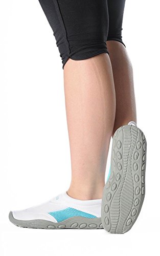 Beco | Unisex Surf- und Badeschuhe aus Neopren mit Schnellverschluss inklusive Beachbox in Weiß/Türkis - 5