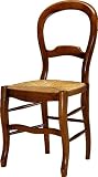 Material principal: cerezo Destock Meubles Sillas Cerezo Respaldo violín Asiento Paja (X2)