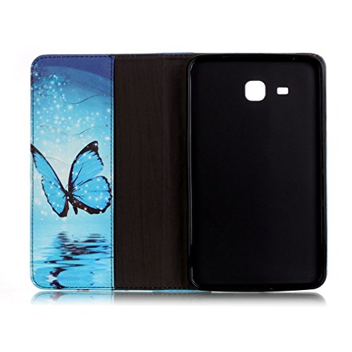 SZHTSWU Kunstleder Tasche für Samsung Galaxy Tab A 7.0 (2016) Tablette, Farbmalerei Serie PU Leder Tablette Tasche Hülle Schutzhülle Flip Wallet Case Ledertaschemit Kartenfächern und Ständerfunktion für Samsung Galaxy Tab A 7.0 SM-T280/SM-T285 Wi-Fi (2016) Tablet-PC (Mondlicht Schmetterling 10) - 4