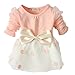 Zhuannian Baby Girls Long Sleeve Spot Bowknot Organza Dress (3-6 months, Pink)