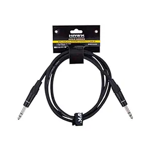 Hawk Proaudio SMSG005 Gold Series 6.35mm TRS Male to 6.35mm TRS Male With Cable Tie - 1.5 Meter (Black)