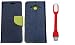 AUX MART Fancy Diary Flip Cover Case For Samsung Galaxy J1 Ace Blue + Mini USB LED Light Adjust Angle / bendable Portable Flexible USB Light RS.299.00