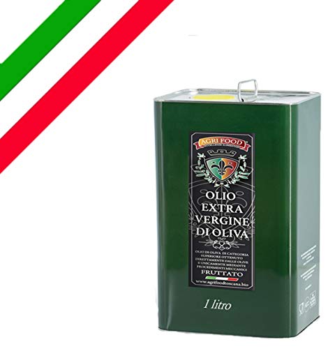 Olio Extra Vergine D'Oliva Agrifood "ORO" grezzo fruttato ITALIANO Prima Spremitura a Freddo, Ultimo RACCOLTO (1 Litro)