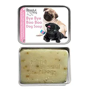 The Blissful Dog Bye Bye Boo Boo Dog Bar Soap Featuring a Pug