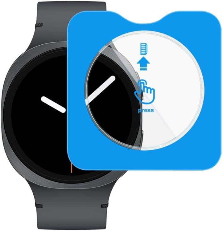 Rongep Samsung Galaxy Watch 8 44mm için Kolay Uygulama Aparatlı Ekran Koruyucu 9H Sertliğinde Çizilmeye Karşı Koruyan Dokunma Hassasiyetini ve Görüntü Kalitesini Etkilemeyen Galaxy Watch8 Cam Filmi