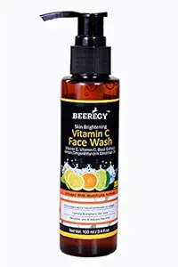 BEEREGY Vitamin C Skin Brightening | Anti-Aging | Anti-Acne | All Skin | Parabens, Sulphate & Silicones free Face Wash - 100 ml