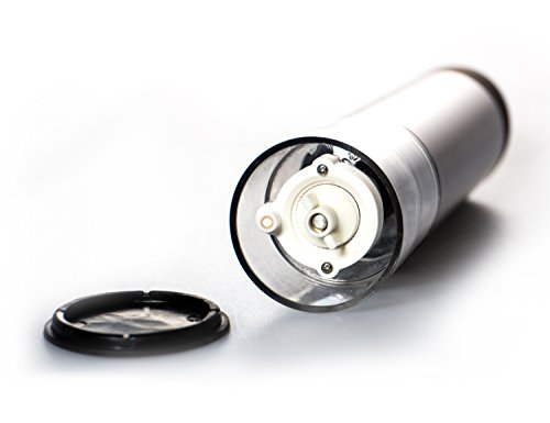 TECVANCE Elektrisches Salz- und Pfeffermühlen 2er Set, mit Keramikmahlwerk + Beleuchtung (schwarz metallic) - 6