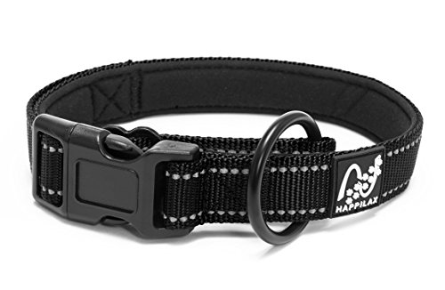 Happilax Collar perro grande y fuerte acolchado, antitirones, ajustable y reflectante para correa