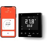 Cosa Akıllı Oda Termostatı v5, Wi-Fi, Yerden Isıtma ve Klima Kontrol&uuml; (NTC Sens&ouml;r Destekli), 230V, LCD Ekran, Siyah