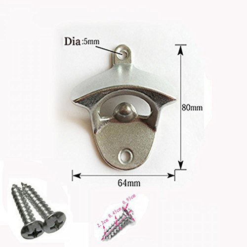GOOTRADES 2 Stk. Wand Flaschenöffner aus Edelstahl, mit 1 Stk Kostenlosen Pantoffel Form Öffner - 3