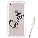 Produktbild iPhone 7 4,7" Silikonhülle, iPhone 7 (4,7 zoll) Hülle mit Funny Krone Zitat Queen Muster, Edaroo Cartoon Katze Blumen Tier Bunt Farbig Entwurf Ultraslim Dünn Transparent Durchsichtig Klar Soft Weich TPU Gel Silikon Handyhülle Bückseite Schutzhülle Schutz Case Cover für iPhone 7 (4,7 zoll)
