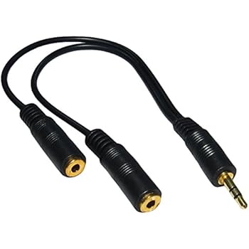 CDL Micro 3.5 mm Jack Headphone/Microphone Splitter Cable with Gold Connectors - Black