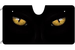 BAGEYOU Car Front Windshield Sunshade Black Panther Eyes UV Rays Reflector Sun Visor Protector Sun shade, Keep Vehicle Cool, 51" x 26.8"