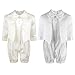 Freshbaffs Baby Boys White Cream Bow Tie Front Button Christening Romper Suit (3-6months, White)