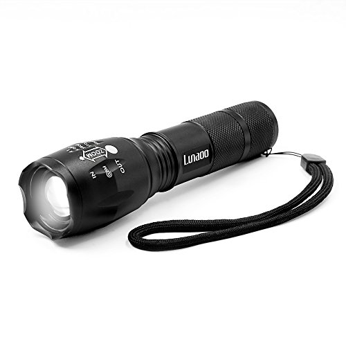 Lunaoo 1000 Lumen LED Taschenlampe, Superhelle Zoombare HandLampe mit Einstellbaren Fokus und 5 Leuchtmodi für Fahrradfahren Camping Außen Outdoor Haushalt Büro usw.