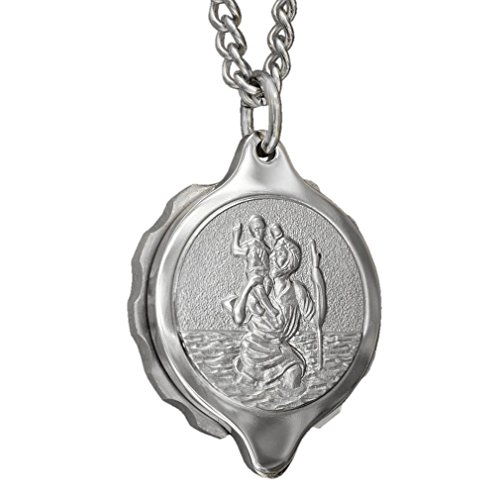 Preisvergleich Produktbild SOS Talisman ST20 Heiliger Christophorus Medizinisches Notfall-Halskette, Notfall-Anhänger, Edelstahl, Diabetes, Epilepsie, Allergie, wasserdicht.