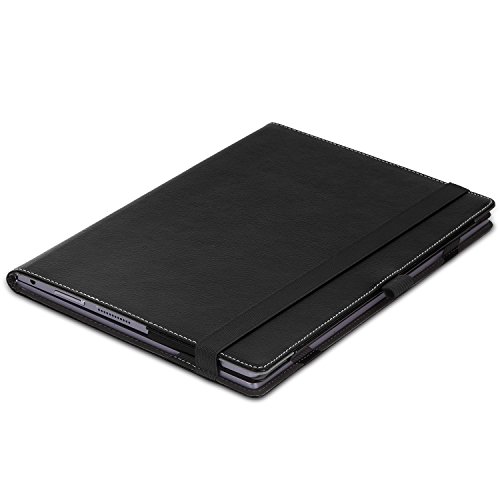 MoKo Lenovo YOGA Book Hülle – PU Leder Tasche Ständer Schale Folio Smart Case Cover mit Stift-Schleife/Standfunktion für Lenovo YOGA Book YB1-X90F, YB1-X91F 10.1 Zoll 2-in-1 Tablet/Laptop, Schwarz - 7