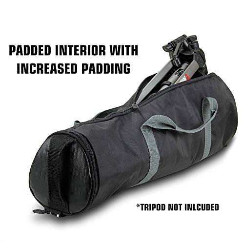 USA GEAR -  Funda portátil para Trípode, Expandible, con Bolsillos para Accesorios, 66,04/93,98 x 20,32 x 16,51 cm,  color gris