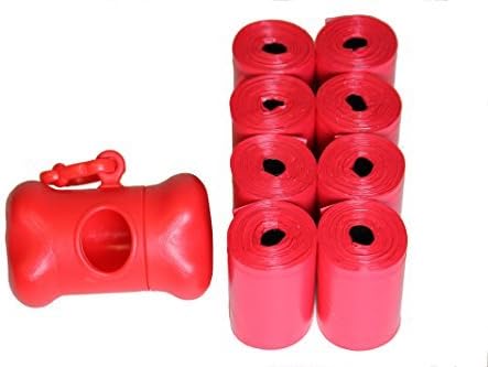 120 Red Easy Open &amp; Strong Leak- Proof Poop Bags Dog Waste Bags 13.25 x 9" Made in USA with Red Dispenser.Bags are easier to tie than standard 12 inch bags