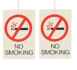 HOMEGINI No Smoking Sign Style Air Freshener Hanging Perfume for Car, Home, Office (Pack of 2)