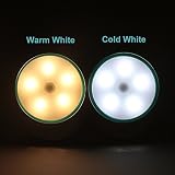 Nachtlicht LED, 360° Drehung Bewegungssensor Nachtlampe HonestEast 5500K Akku USB Wiederaufladbare LED Nachtlicht mit 5 LEDs Magnetische Basis für Schlafzimmerflur Badezimmer Schlafzimmer Wandleuchte(Kaltweiß) - 7