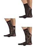 3 PARES - Calcetines semi trasparentes con fantasía