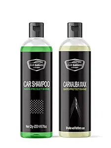 Car Garage Carnauba Wax & Car Shampoo Combo Pack/Each-500mlx2