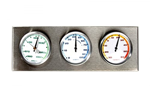 DigiTech 4T-312 Wetterstation 3in1 Edelstahl mit Barometer + Hygrometer + Thermometer 4 T 312