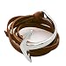 Poseidon Anchor Cow Leather Bracelet full-grain cow leather Original Design, Brown Lethe-Arc Anchor-Silver, One size