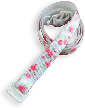 Pair of Floral Patterned - ROSE RED & WHITE - adjustable Arman Bra Straps