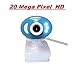 Produktbild HD102 Blau GiXa Technology HD High Definition USB Webcam mit Mikrofon und 3x LED Nacht Licht Mini Kamera für Chat Konferenz für PC / Notebook / Netbook / Laptop / Web Cam für Skype MSN AOL Yahoo Voip Internet Chat Klemmfuß und Stellfuß oder Tischstativ ( Lebenslang Garantie )