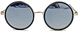 Retro Sonnenbrille rund Vintage Lennon Herren Damen Brille GS31 (Schwarz) -