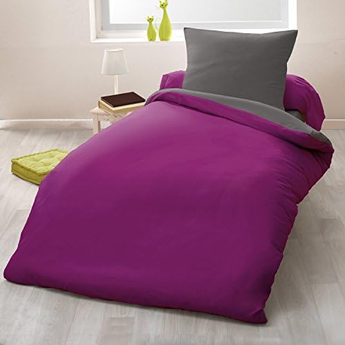 Home Passion 54016 Linen, Pack of 2 Microfibre Currant/Grey 140 x 200 cm