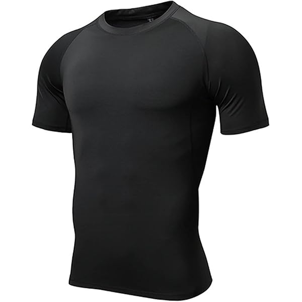 Heren Slim Fit Spier Fitness Coltrui Korte Mouw Pullover Tee Shirt