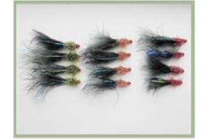 TROUTFLIES UK LURES Ally McCoist Fishing Flies, 12 Pack Size 10, Three Colours, For Fly Fishing