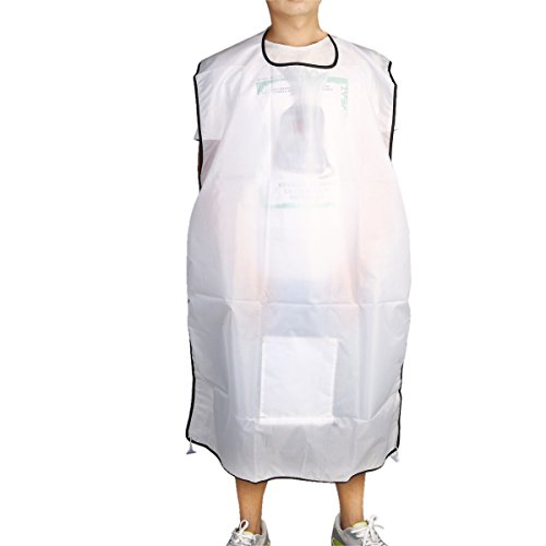 Luoem Beard Bib Cape Shaver Apron Facial Hair Trimmings Catcher (White)