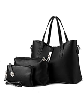 ZUNIYAMAMA 3 Set PU Leder Oben-Handtaschen Damen Schultertasche Handtasche Tasche