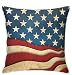 Produktbild DEFFWB Custom Pack Vintage American Flag Throw Cushion Pillow Case Covers 18x18 Star Stripe USA Patriotic Cotton Zippered Pillowcase Sets Decorative