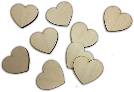 40mm Eco Friendly Heart Shapes Birch Ply Wooden Blank Craft Embellishments Plaque Decoration - Pack of 25