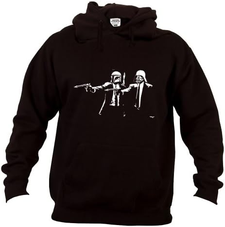 Banksy Star Wars Pulp Fiction, Hooded Sweatshirt, Black, X-Large
