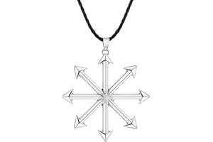 LUTAKU Collana con ciondolo magico a forma di stella del caos, con simbolo della cabala, per uomini e donne, ciondolo a forma di caosfera, amuleto, simbolo satanico, amuleto, Pelle