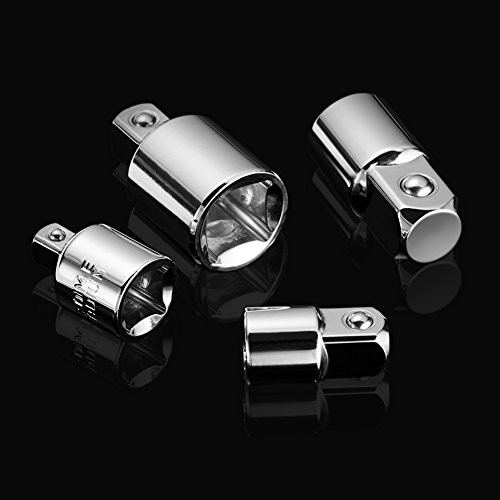 JTENG Akkuschrauber Stecknuss Adapter Steckschlüssel Nuss Set 3-teilig 1/4 3/8 / 1/2 Zoll + Stecknuss Adapter 4-tlg 1/4 auf 3/8 – 3/8 auf 1/4 Zoll – 3/8 auf 1/2 – 1/2 auf 3/8 - 5