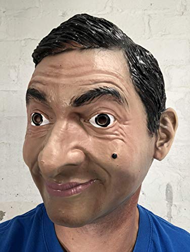 Rubber Johnnies TM Maschera da Mr Bean in Latex,Rowan Atkinson,da Commedia TV,per Costumi Divertenti e Feste
