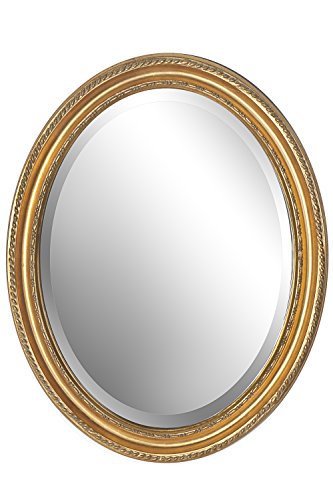 Spiegel Wandspiegel oval antik gold DARIA 47 x 37 cm