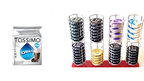 Preisvergleich Produktbild TASSIMO Oreo Hot Chocolate Kakaogetränk Kapseln Heisse Schokolade 8 T-Discs + Tassimo Ständer passend für 64 T-Disc