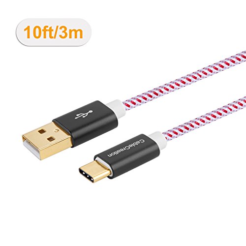 USB Typ C Kabel, CableCreation 10FT Geflochtene Typ C (USB-C) auf Standard-USB-A-Kabel für Nexus 5X / 6P, New Macbook 12 Zoll, Yoga 900 & More, 10ft / 3M, Red [56K Ohm Widerstand] - 2