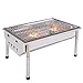Produktbild Outdoor Barbecue Grill Tragbare Holzkohlegrill 3-5 Personen Geeignet Für Garten Picknick Reise Camping BBQ Silber