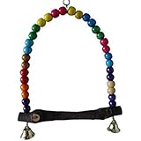 kingwin Holz bunt Swing Vogel Parrot Käfig Finch Unzertrennliche Swing mit Glocken Vogel Supplies